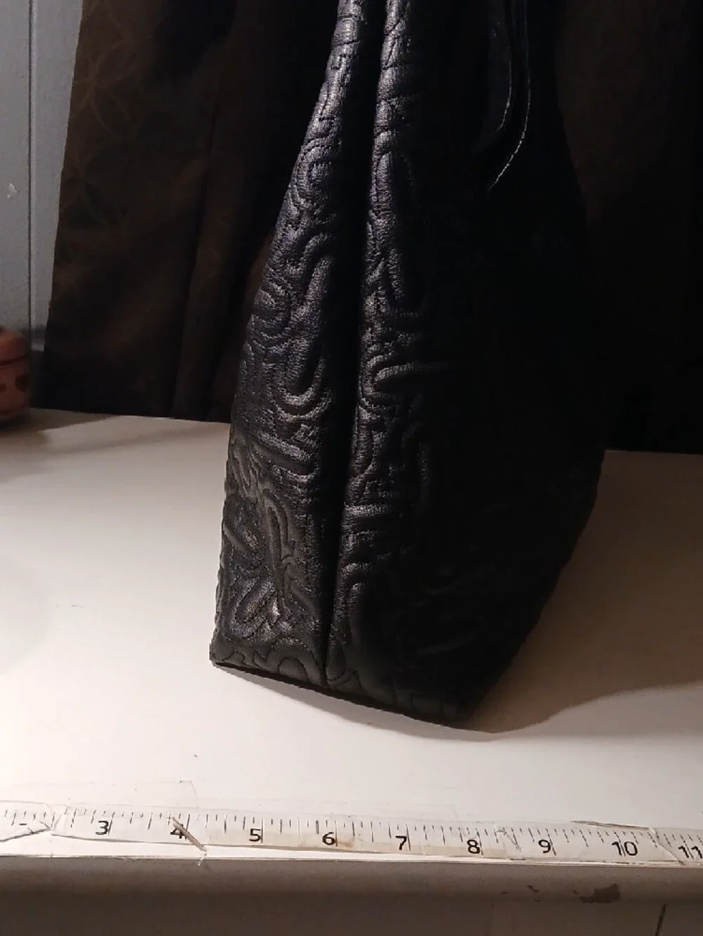 True Religion Women's Black Vegan Leather Logo Buckle Y2K Hobo Bag
